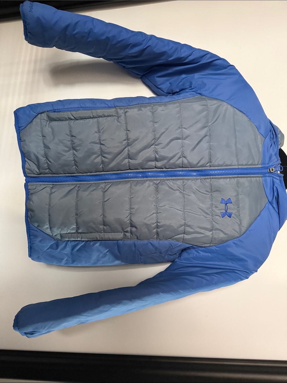Under Armour Blue and Gray Kids' Quilted Puffer Jacket